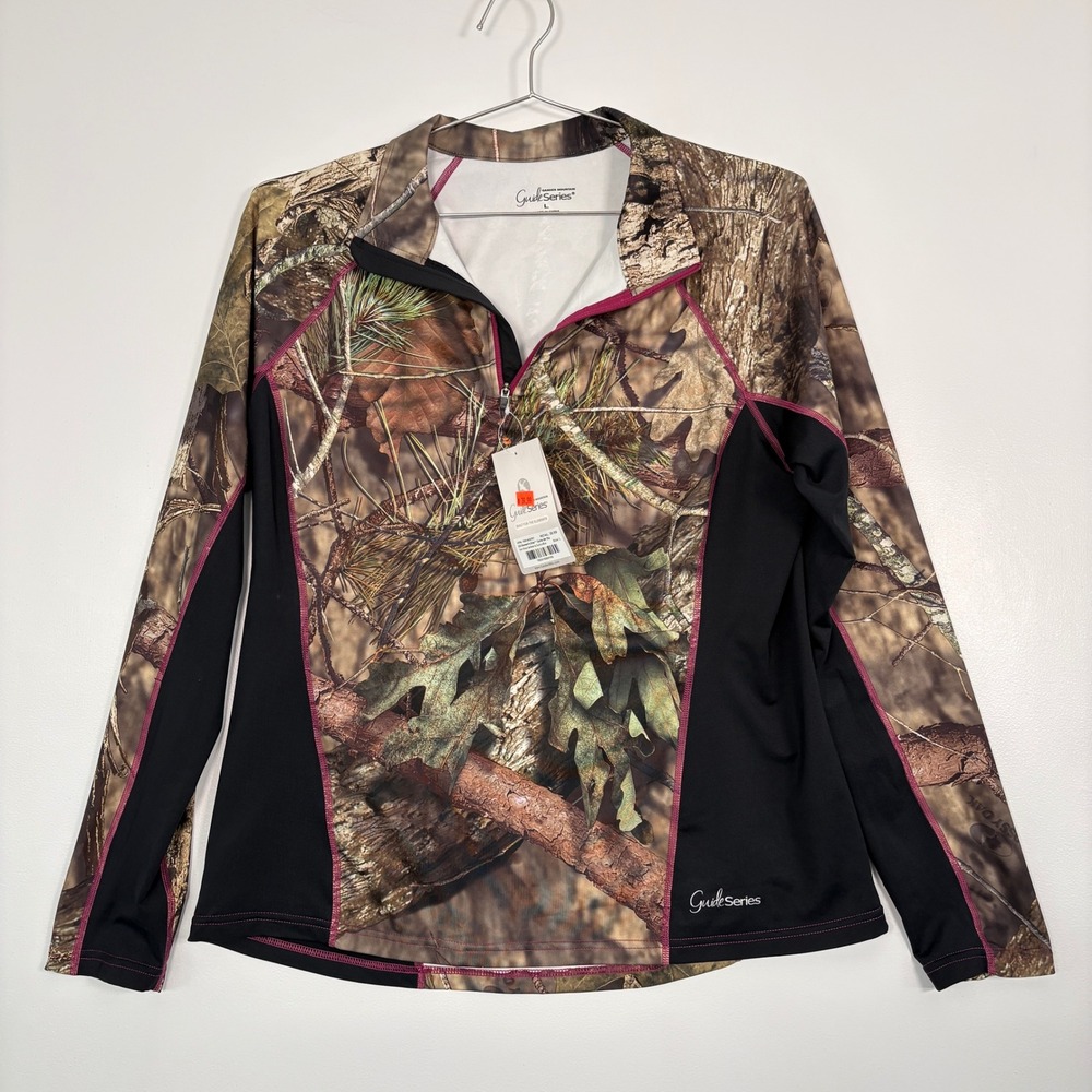 NWT Guide Series Women Camo 1/4r Zip L Mossy Oak Country 16W-KN767 Hunting Outdo